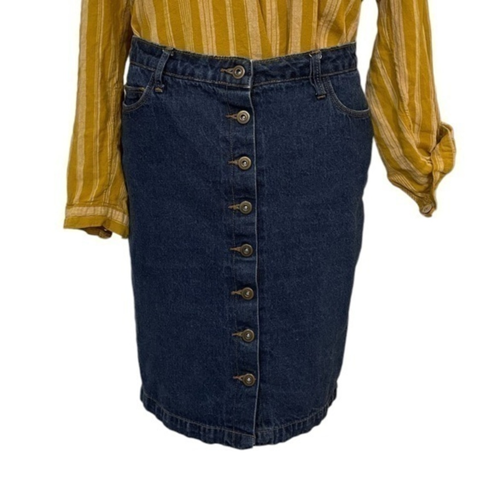 Justfab button down jean skirt